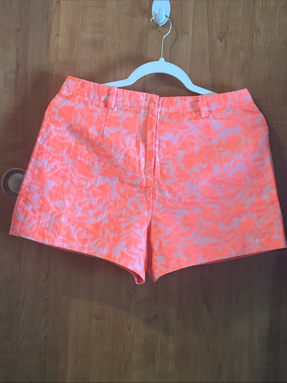 Women's Neon Coral Patterned Shorts